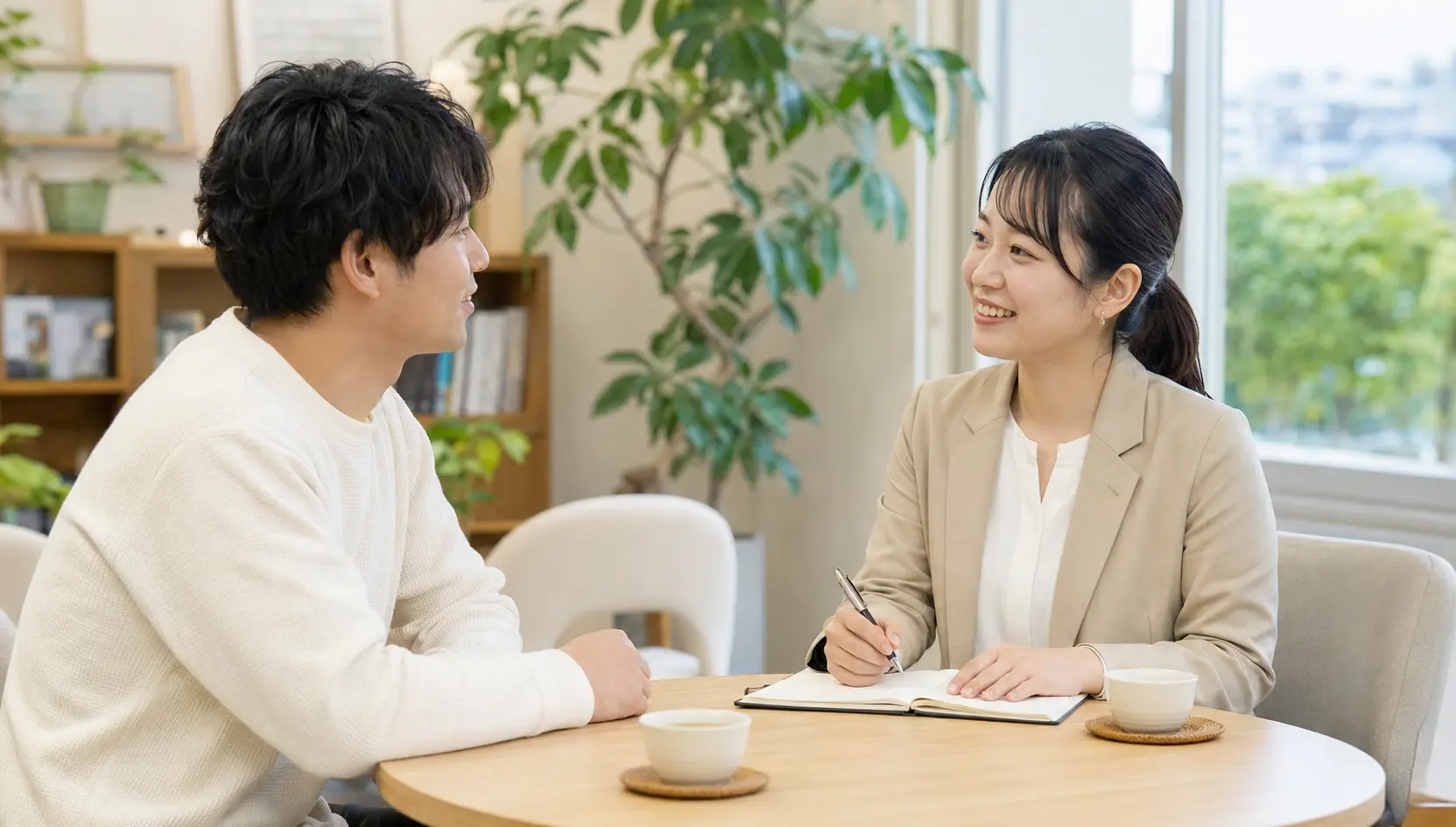 SOONESSのスタッフと働き方について相談する様子